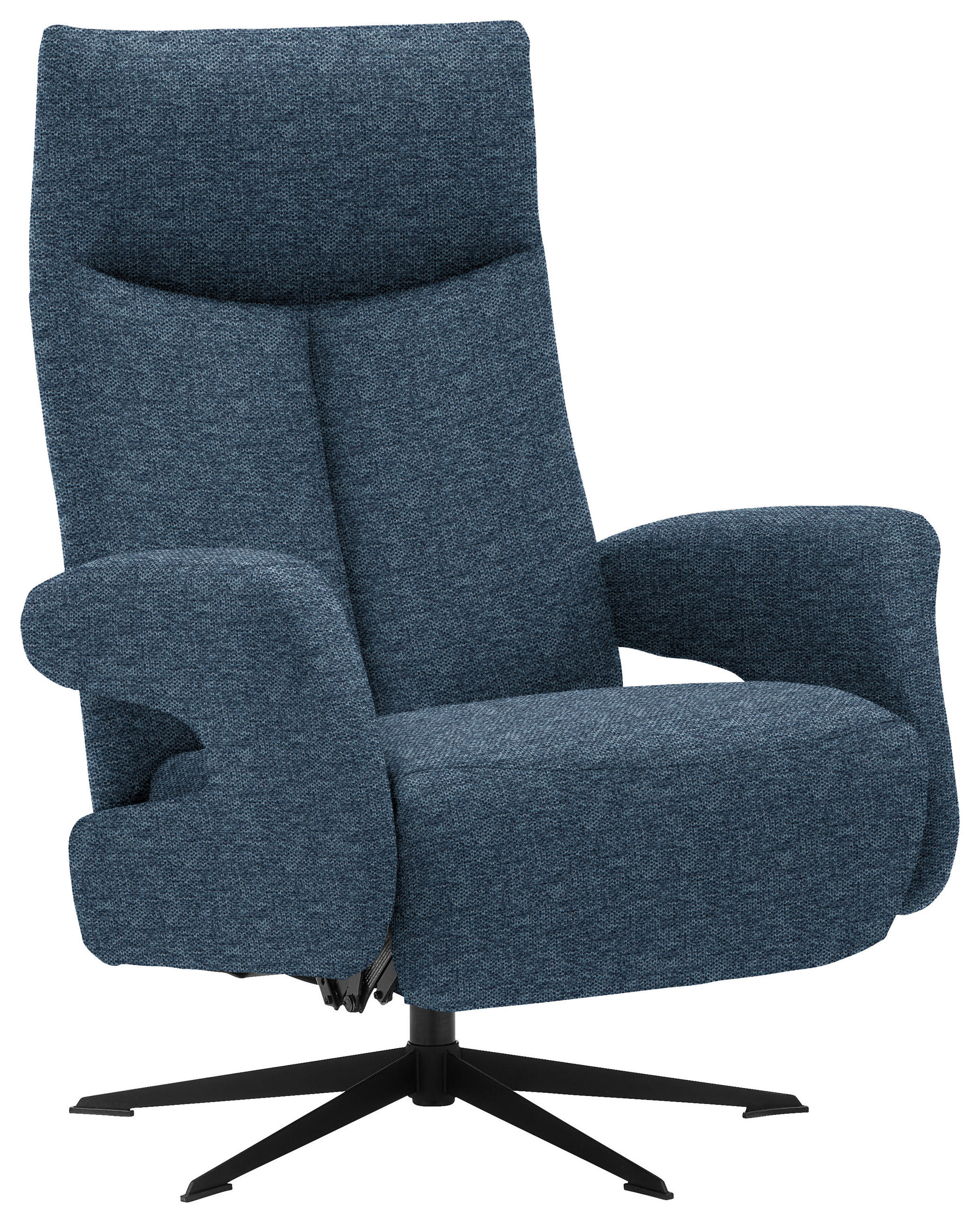 RELAXSESSEL Webstoff Relaxfunktion    - Schwarz/Dunkelblau, Design, Textil/Metall (74/105/82cm) - Welnova