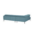 ECKSOFA in Feincord Türkis  205/280 cm  - Türkis/Schwarz, Design, Textil/Metall (205/280cm) - Xora