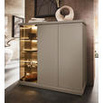 HIGHBOARD Taupe  117/128/38 cm  - Taupe, Design, Glas/Holzwerkstoff (117/128/38cm) - Belluti