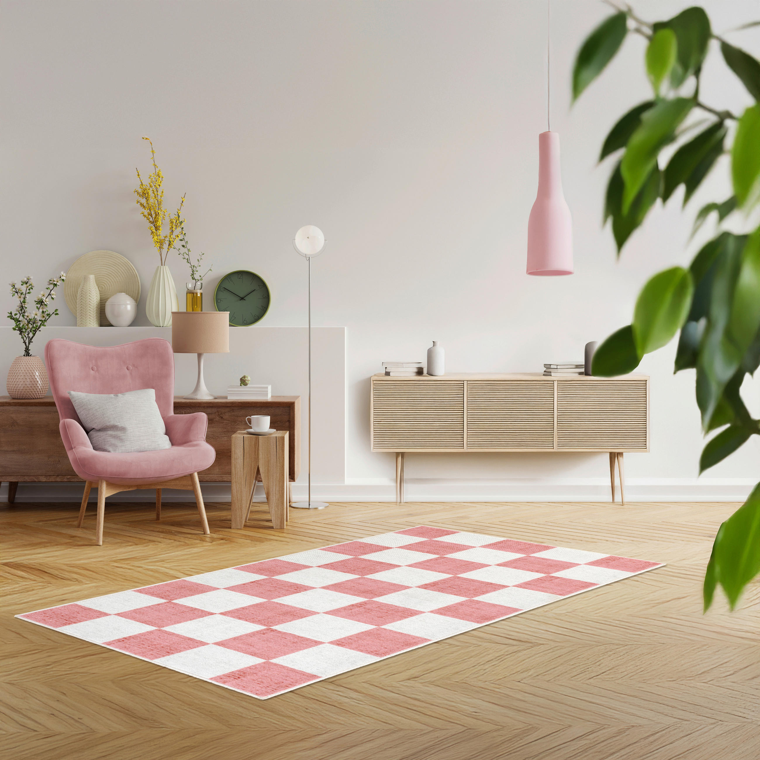 TUFTTEPPICH 80/150 cm MESIO JACK Hellrosa, Grauweiß  - Hellrosa/Grauweiß, Design, Kunststoff/Textil (80/150cm) - Lindorug