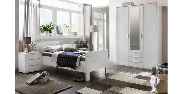 DREHTÜRENSCHRANK in Weiß - Silberfarben/Weiß, KONVENTIONELL, Holzwerkstoff (135/210/58cm) - Cantus