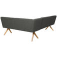 ECKBANK 238/172 cm Webstoff Dunkelgrau Eiche vollmassiv   - Eichefarben/Dunkelgrau, KONVENTIONELL, Holz/Textil (238/172cm) - Linea Natura