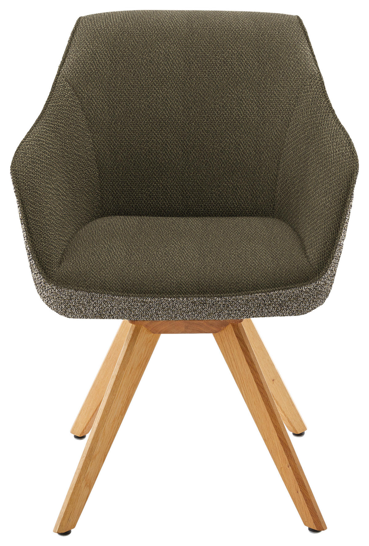 ARMLEHNSTUHL  in Flachgewebe  - Eichefarben/Olivgrün, Design, Holz/Textil (60/84/68cm) - Koinor