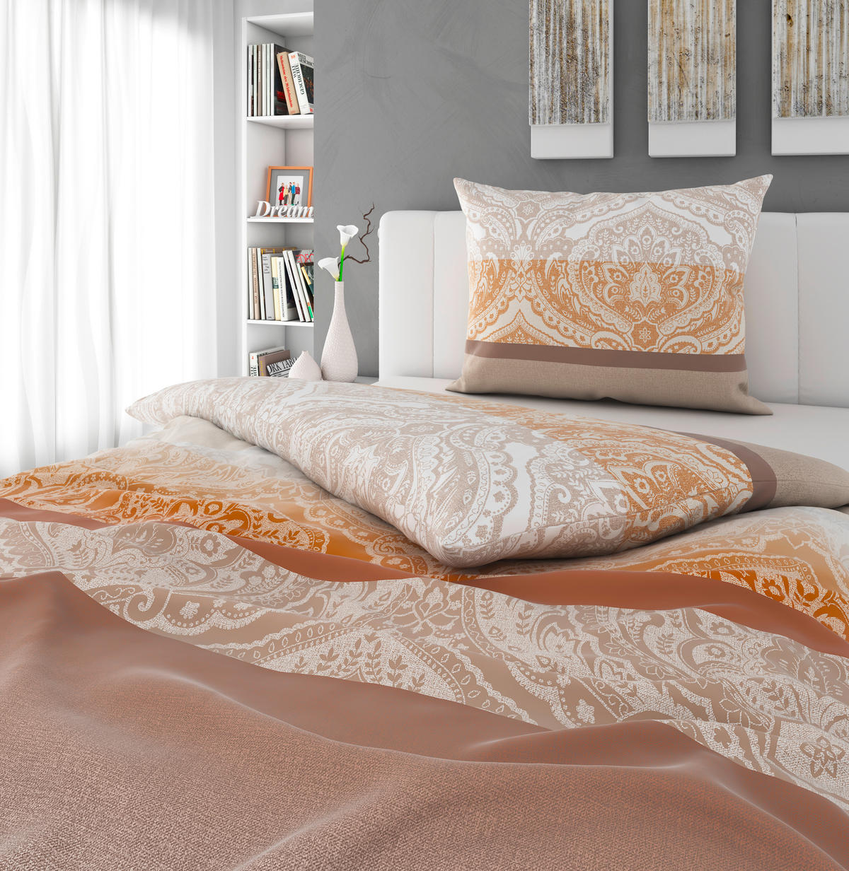 POVLEČENÍ, satén, přírodní barvy, 140/200 cm - přírodní barvy, Konvenční, textil (140/200cm) - Bio:Vio