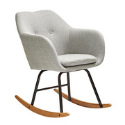 SCHAUKELSTUHL - Eichefarben/Hellgrau, Design, Holz/Textil (57/81/68,5cm) - Ambia Home
