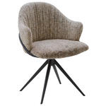 ARMLEHNSTUHL  in beflockt  - Anthrazit/Braun, Design, Textil/Metall (57/84/44,5cm) - Belluti