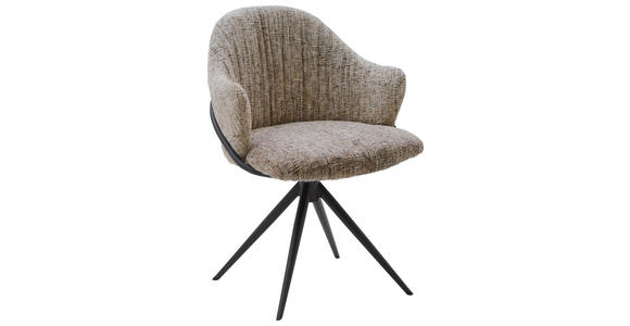 ARMLEHNSTUHL  in beflockt  - Anthrazit/Braun, Design, Textil/Metall (57/84/44,5cm) - Belluti