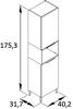HOCHSCHRANK 40,2/175,3/31,9 cm  - Eichefarben/Pastellgrün, MODERN, Holzwerkstoff/Kunststoff (40,2/175,3/31,9cm) - Stylife