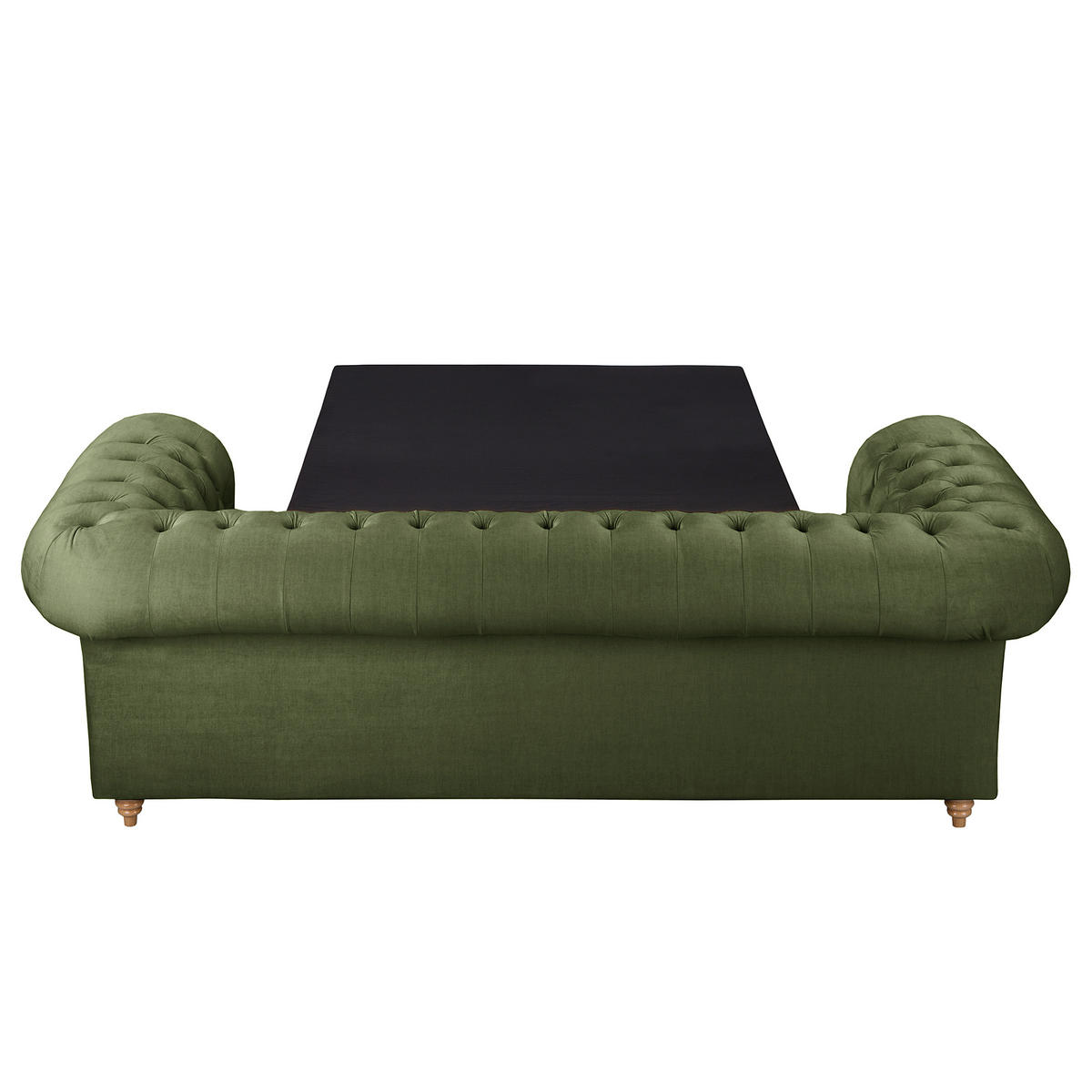 SCHLAFSOFA Laura in Mikrofaser Dunkelgrün  - Dunkelgrün/Braun, Design, Holz/Textil (218/74/91cm) - P & B