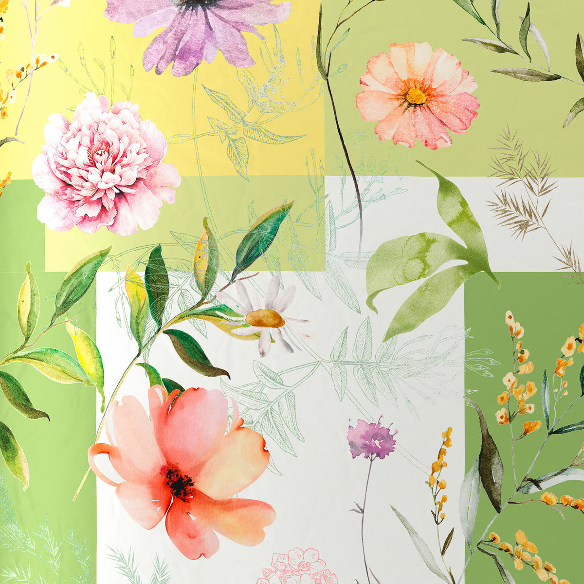 BETTWÄSCHE Satin 135/200 cm  - Grün, Textil (135/200cm) - Esposa