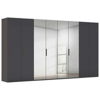 DREHTÜRENSCHRANK Graphitfarben  - Graphitfarben, Basics, Glas/Holzwerkstoff (400/223/61cm) - Novel
