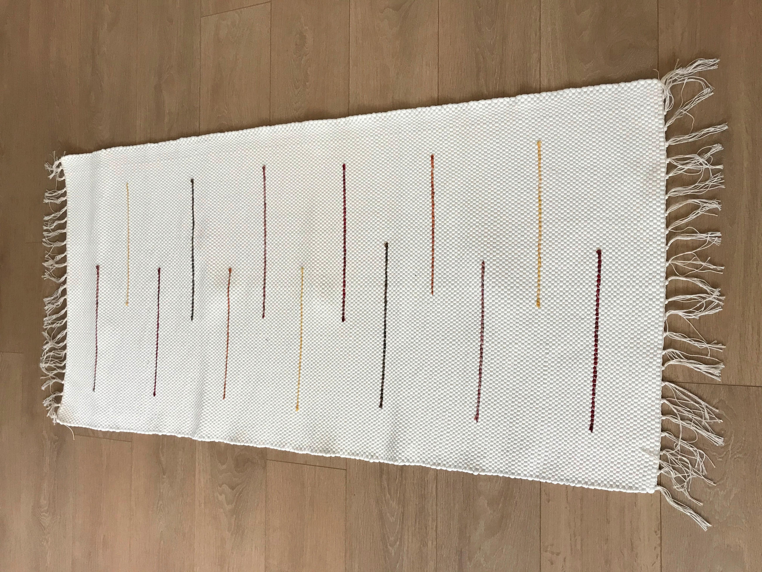 KÉZI SZÖVÉSŰ SZŐNYEG   - piros/fehér, Basics, textil (70/200cm)