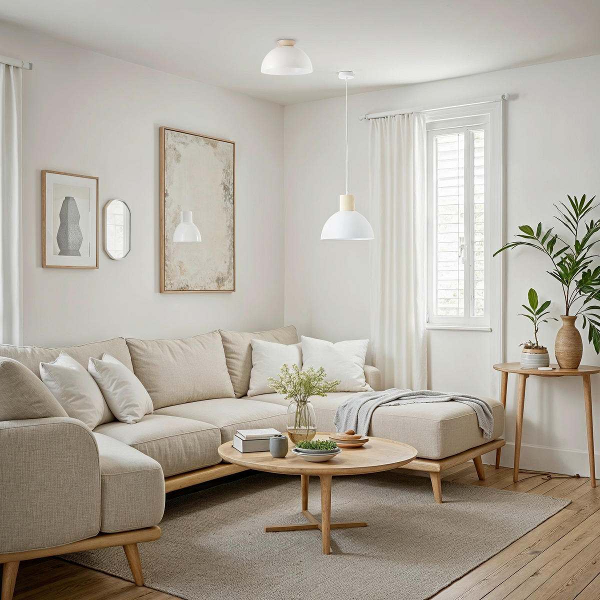 HÄNGELEUCHTE 34/120 cm   - Hellbraun/Weiß, KONVENTIONELL, Holz/Metall (34/120cm) - Brilliant