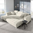 ECKSOFA in Mikrofaser Weiß  207/301 cm  - Chromfarben/Weiß, Design, Textil/Metall (207/301cm) - Xora
