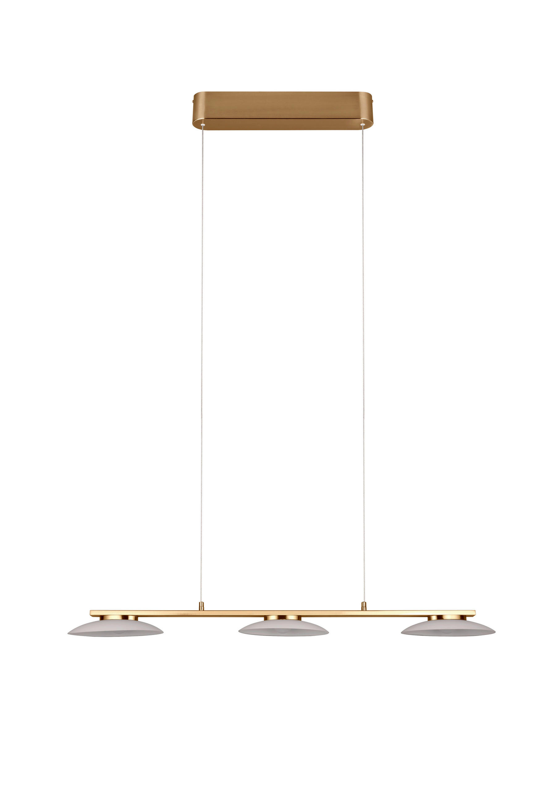 LED-PENDELLAMPA Merton 102/10,5/150 cm  - vit/mässingsfärgad, Design, metall/glas (102/10,5/150cm) - Trio Leuchten