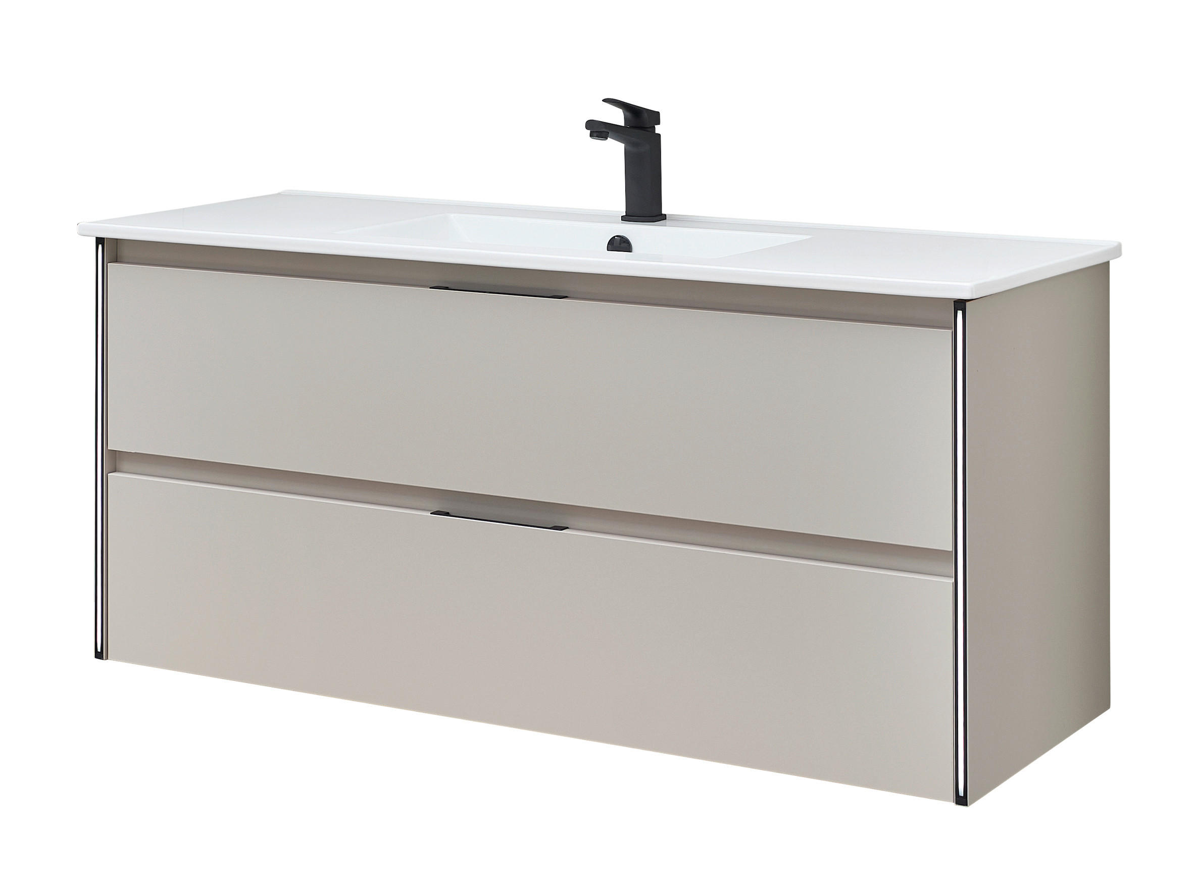 WASCHTISCHKOMBI 121 cm  - Kaschmir/Weiß Hochglanz, Design, Keramik/Holzwerkstoff (121cm) - Sadena