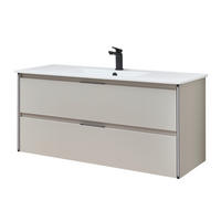 WASCHTISCHKOMBI 121 cm  - Weiss Hochglanz/Kaschmir, Design, Keramik/Holzwerkstoff (121cm) - Sadena