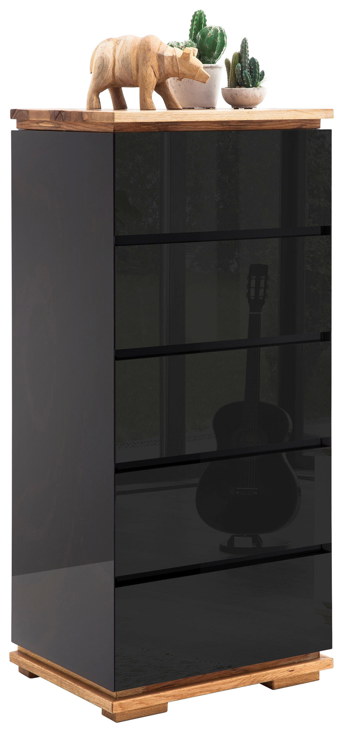 KOMMODE Chiaro  in 51/115/40 cm  - Eichefarben/Schwarz, Design, Holz/Holzwerkstoff (51/115/40cm)