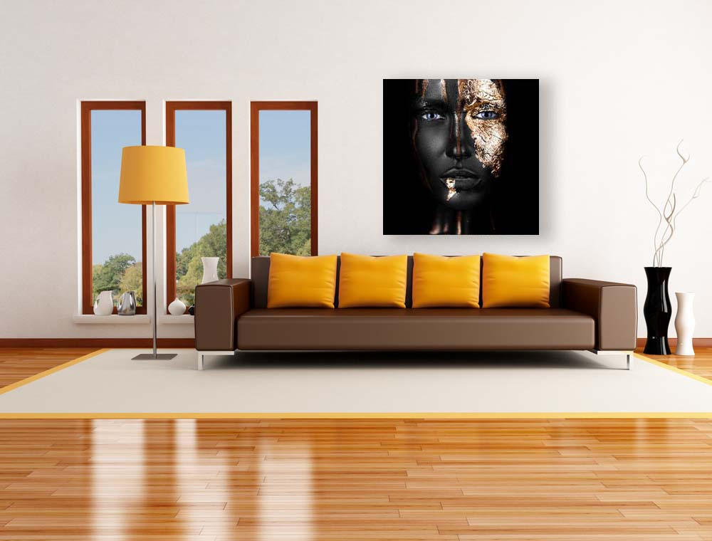 BILD 100/100 cm  - Goldfarben/Schwarz, Design, Kunststoff (100/100cm)