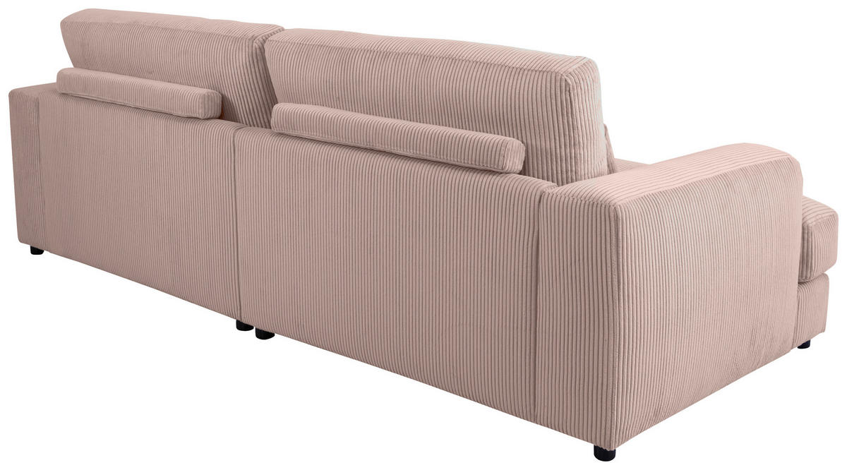 MEGASOFA Cord Rosa  - Schwarz/Rosa, MODERN, Kunststoff/Textil (260/85/112cm) - Lomoco
