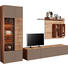 WOHNWAND Kerneiche vollmassiv Eichefarben, Fango - Fango/Eichefarben, Design, Glas/Holz (308/196/24-49cm) - Valnatura