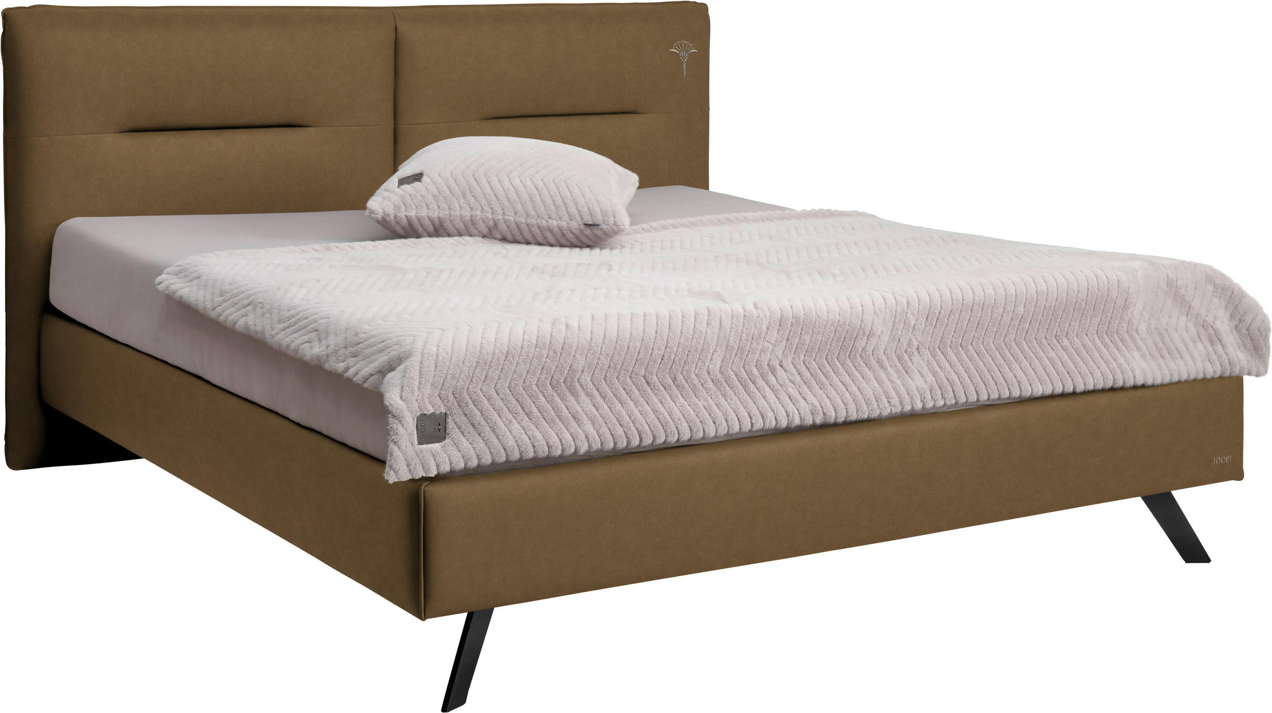 POLSTERBETT Braun 180/200 cm  - Schwarz/Braun, Design, Textil/Metall (180/200cm) - Joop!