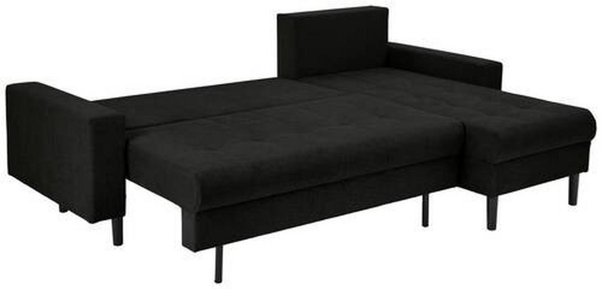 ECKSOFA in Webstoff Schwarz  - Schwarz, KONVENTIONELL, Kunststoff/Textil (231/157cm) - P & B