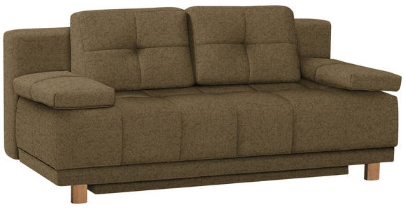 BOXSPRINGSOFA in Webstoff Hellgrün - Eichefarben/Hellgrün, MODERN, Holz/Textil (202/92/104cm) - Novel