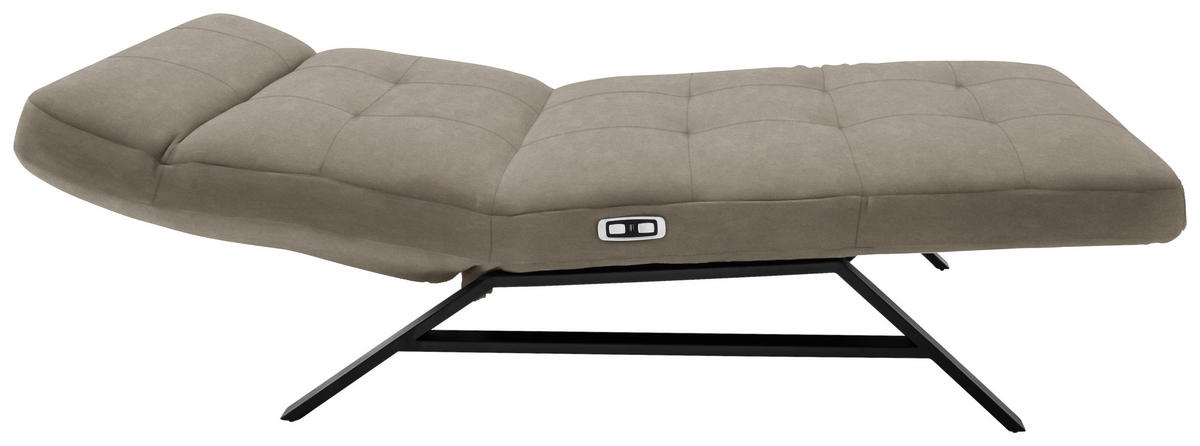 RELAXLIEGE in Mikrofaser Hellbraun  - Hellbraun/Schwarz, Design, Textil/Metall (120/54-113/158-198cm) - Pure Home Lifestyle