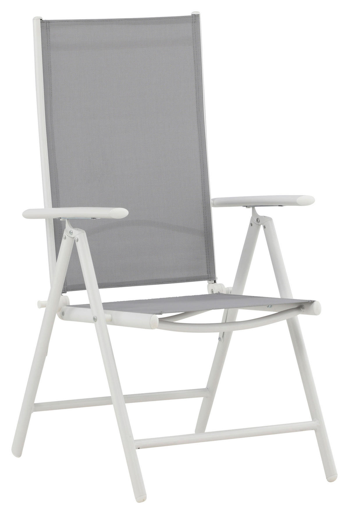 UTESTOLAR SET i metall, textil grå, vit  - vit/grå, Klassisk, metall/textil (55/108/62cm) - Gardenson