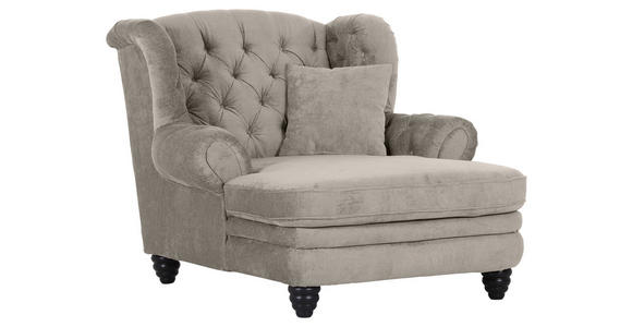 XXL-SESSEL - Hellgrau/Schwarz, Design, Holz/Textil (127/106/149cm) - Landscape