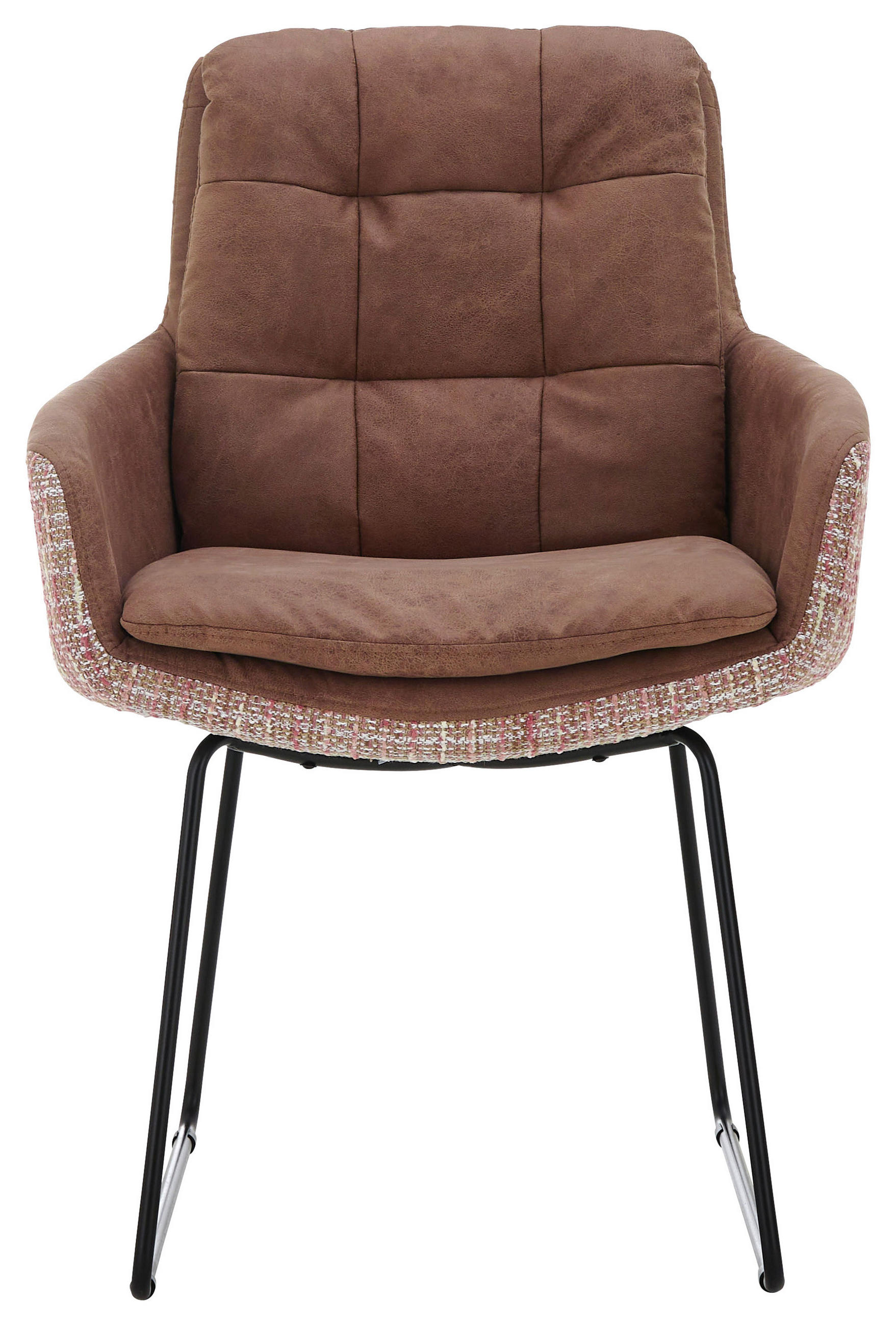 ARMLEHNSTUHL  in Webstoff  - Sandfarben/Schwarz, Design, Textil/Metall (63/90/69cm) - Johann Jakob