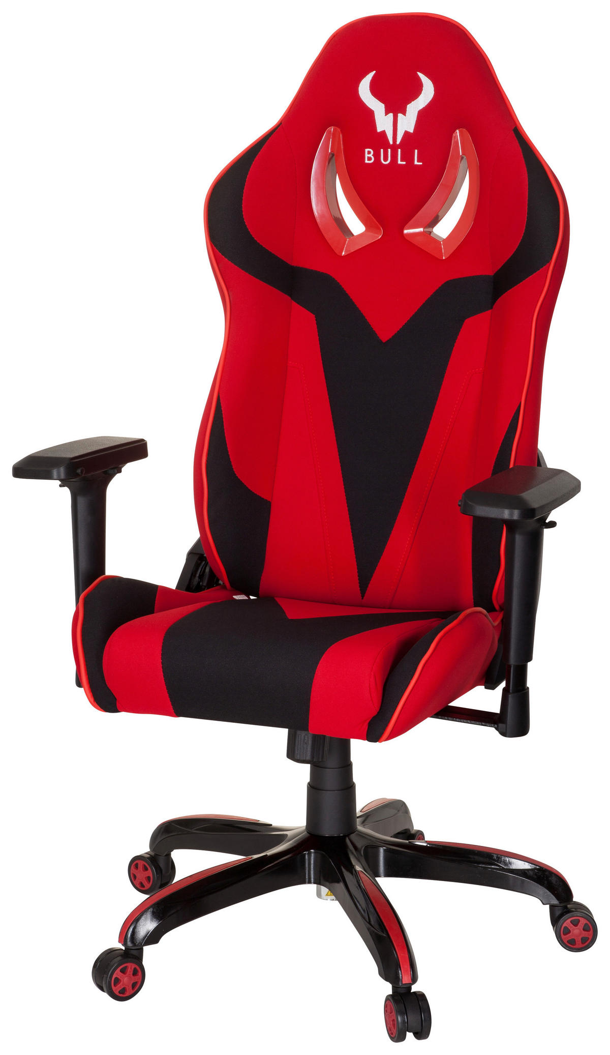 GAMING STOL tekstil rdeča, črna  - rdeča/črna, Moderno, umetna masa/tekstil (74/133/67cm) - MID.YOU