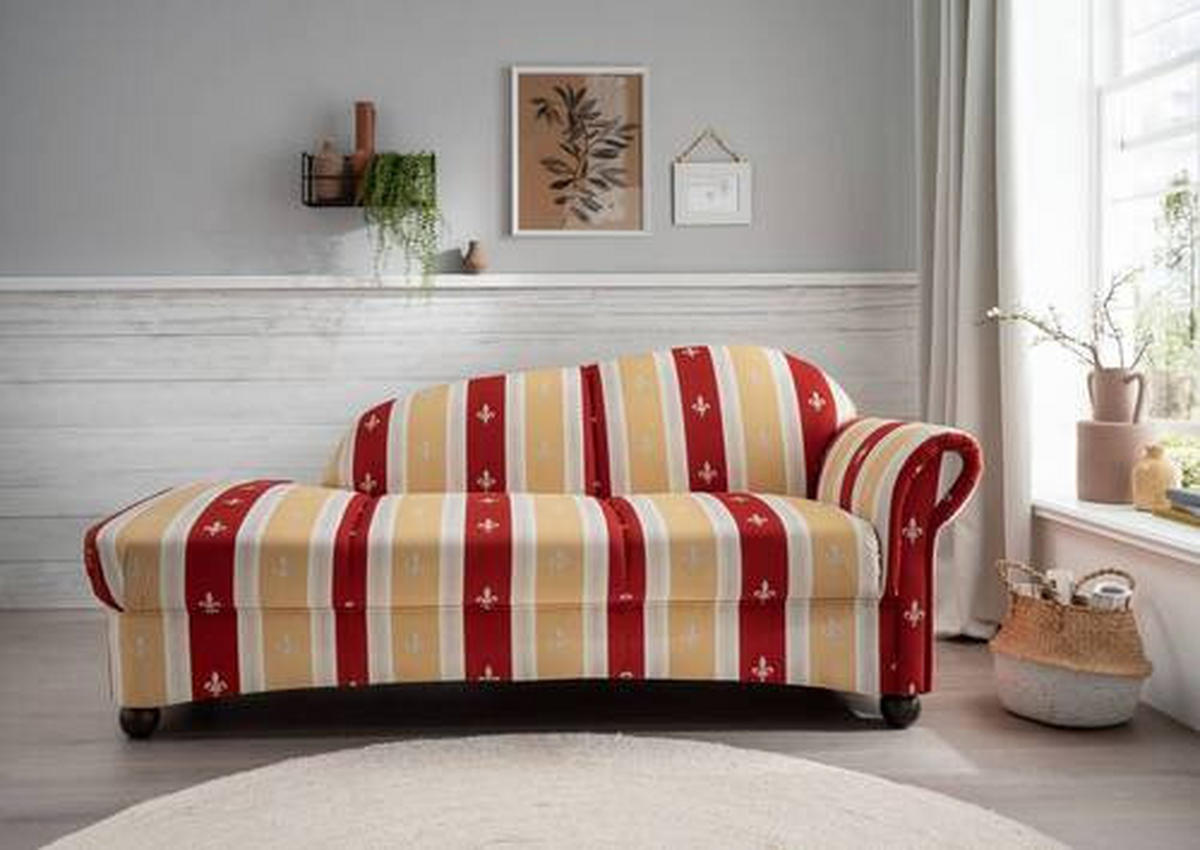 OTTOMANE in Mikrofaser Rot  - Wengefarben/Rot, Konventionell, Holz/Textil (190/84/86cm) - Livetastic