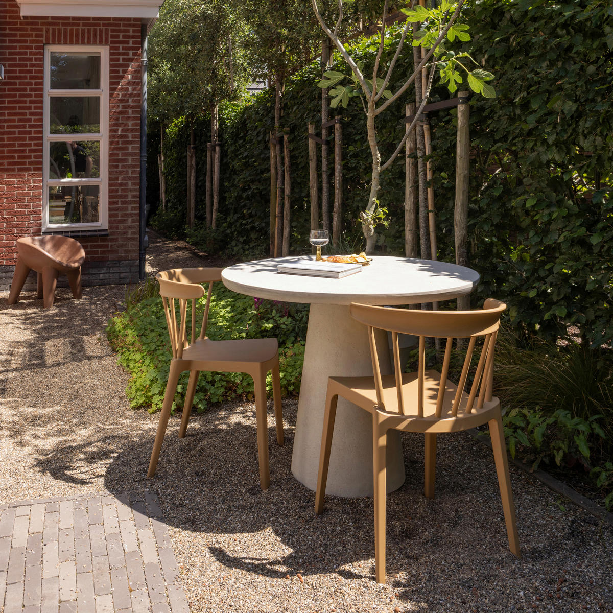 GARTENSTUHL-SET Karamell  - Karamell, MODERN, Naturmaterialien/Kunststoff (52/75/53cm) - Gardenson