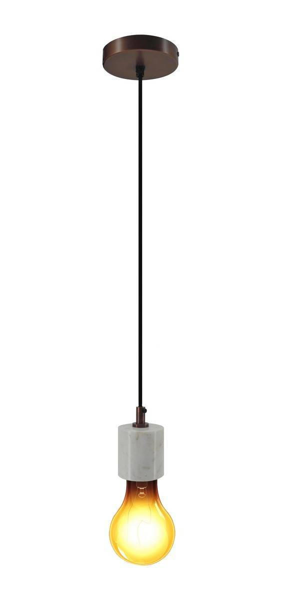 HÄNGELEUCHTE 7/7/10,5 cm   - Weiß, Trend, Stein/Metall (7/7/10,5cm) - Kayoom