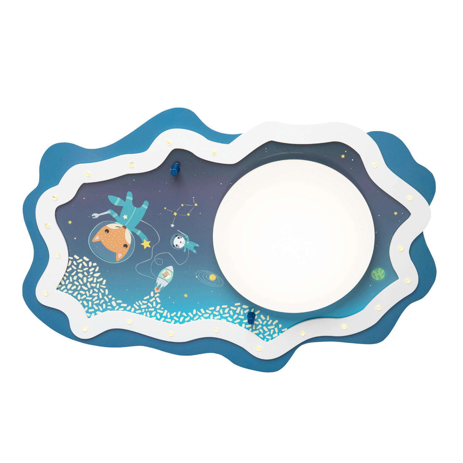 KINDERDECKENLEUCHTE 75/48/12 cm   - Blau, Basics, Holz (75/48/12cm)