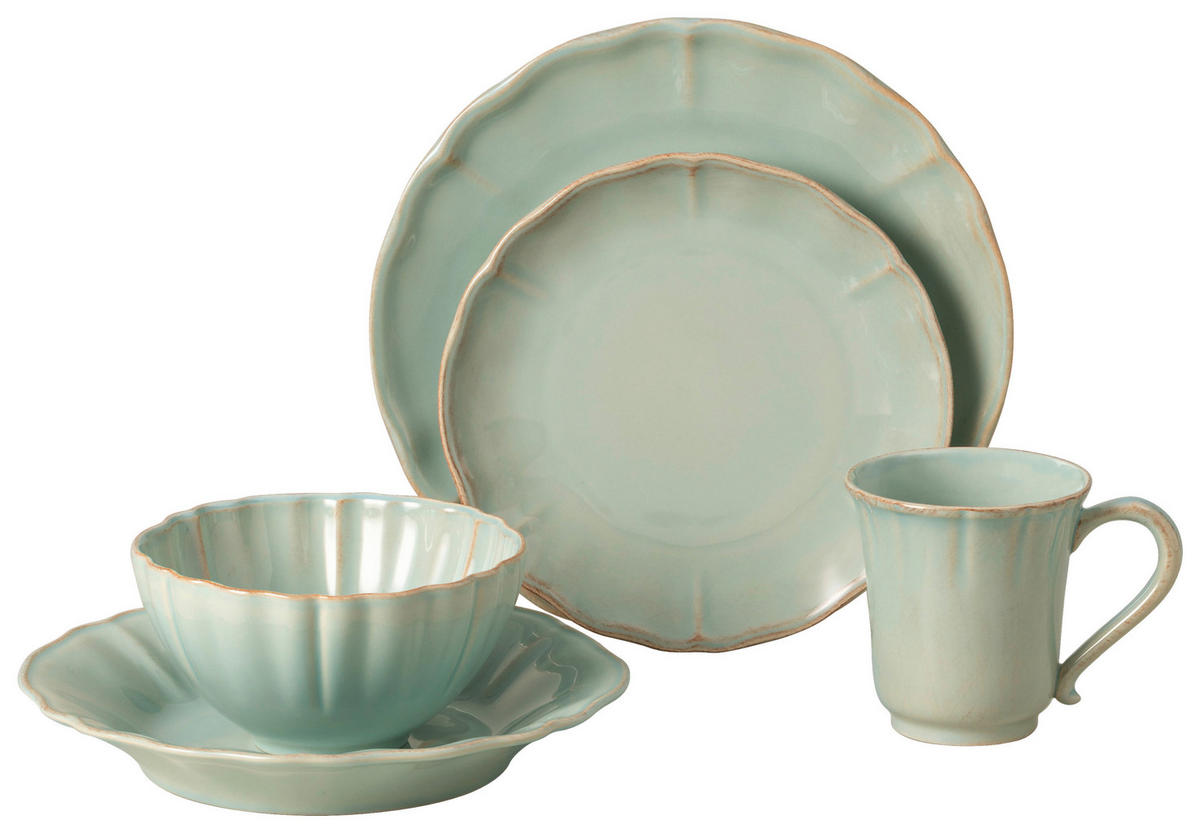 KOMBISERVICE Türkis ALENTEJO 5-teilig 1 Personen  - Türkis, Basics, Keramik - Costa Nova