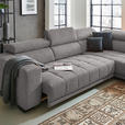 ECKSOFA in Mikrofaser Hellgrau  - Hellgrau/Schwarz, Design, Textil/Metall (301/207cm) - Xora