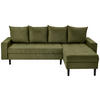 ECKSOFA in Webstoff Dunkelgrün  - Dunkelgrün/Schwarz, KONVENTIONELL, Kunststoff/Textil (231/157cm) - P & B