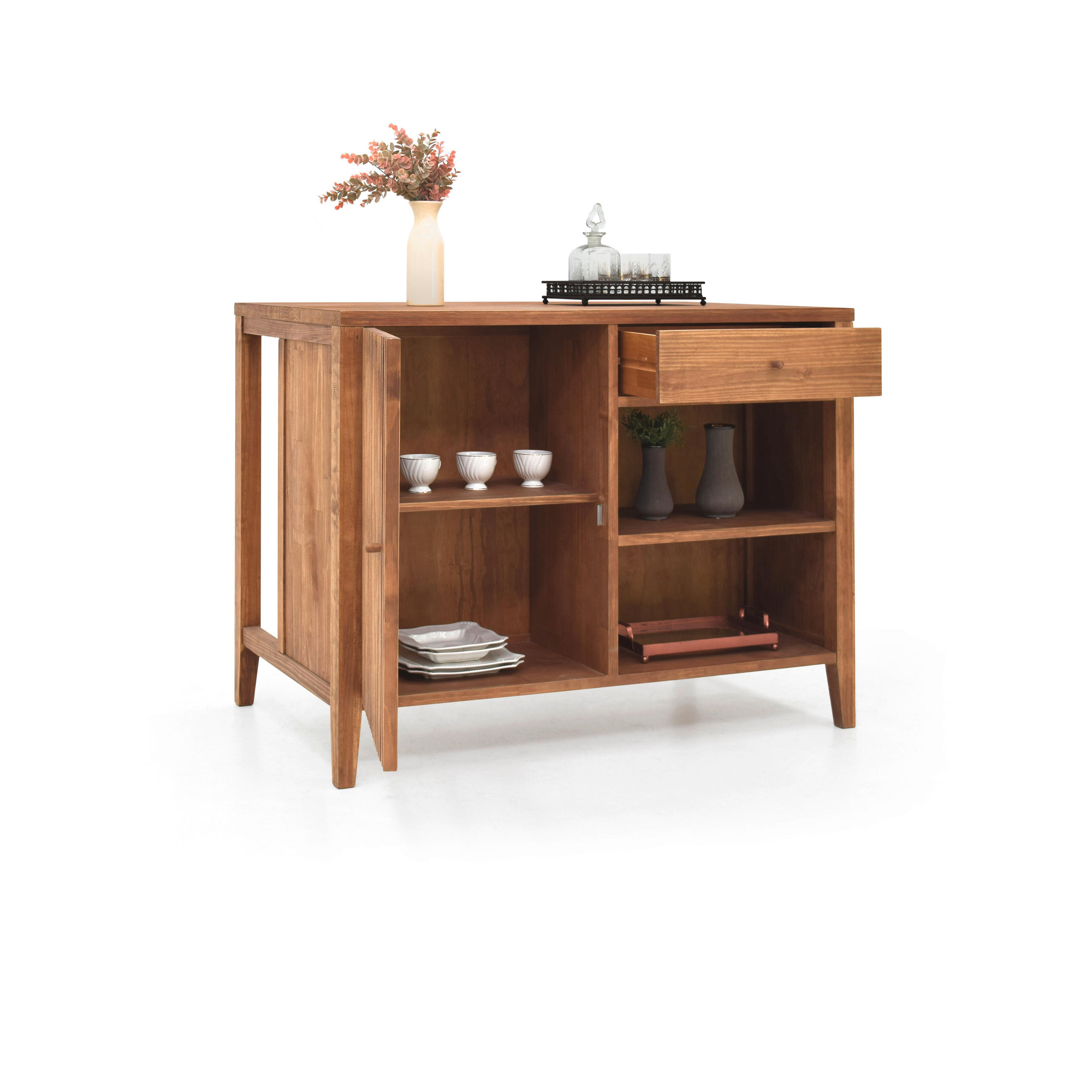 KÜCHENINSEL   in Eichefarben  - Eichefarben, Natur, Holz (123/95/75cm) - Livetastic
