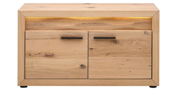 GARDEROBENBANK  in 99,6/57,4/40 cm  - Eichefarben/Schwarz, KONVENTIONELL, Holz/Metall (99,6/57,4/40cm) - Linea Natura