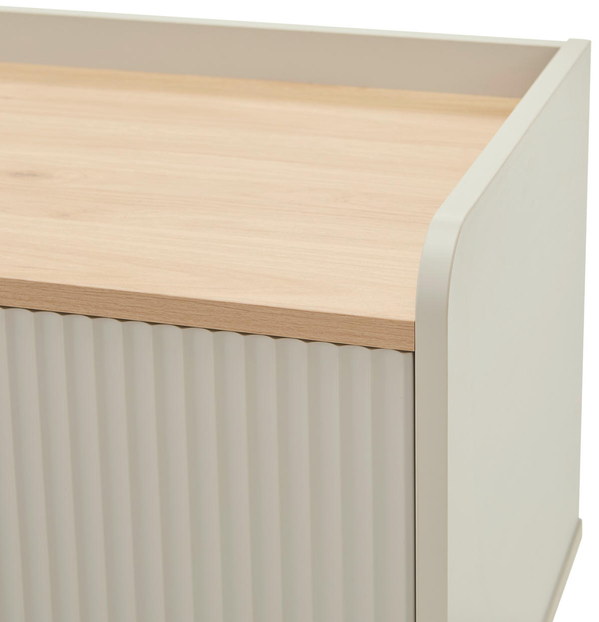 LOWBOARD SNOW 180/54/40 cm  Beimöbel erhältlich, stehend  - Eichefarben/Hellgrau, Design, Holzwerkstoff/Metall (180/54/40cm) - Milino