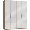 DREHTÜRENSCHRANK in Weiss, Eichefarben  - Chromfarben/Weiss, Modern, Glas/Holzwerkstoff (200/236/58cm) - MID.YOU