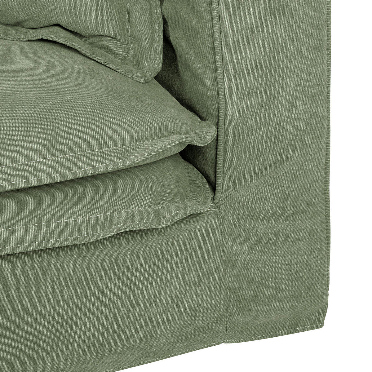 ECKSOFA STELLA in Webstoff Olivgrün Zierkissen, Rückenkissen  238/222 cm  - Schwarz/Olivgrün, Design, Kunststoff/Textil (238/222cm) - P & B
