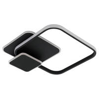 LED-DECKENLEUCHTE 45/40,5/6 cm   - Schwarz/Weiß, Design, Kunststoff/Metall (45/40,5/6cm) - Eglo