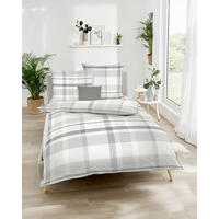 POSTELJNINA Madras Karo 140/200 cm mečkanka srebrne barve  - srebrne barve, Konvencionalno, tekstil (140/200cm) - Kaeppel