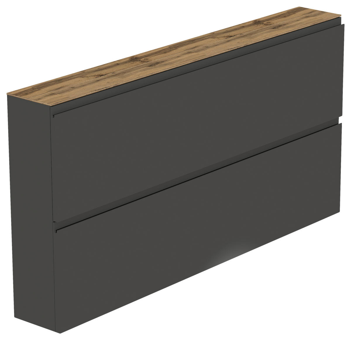 SCHUHKIPPER - Eichefarben/Anthrazit, Design, Holzwerkstoff (160/81/22cm) - Moderano