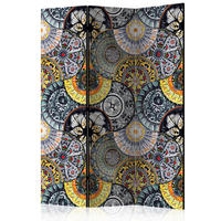PARAVENT mit 3  Flügel - Multicolor, Basics, Holz/Textil (135/172/3cm) - artgeist