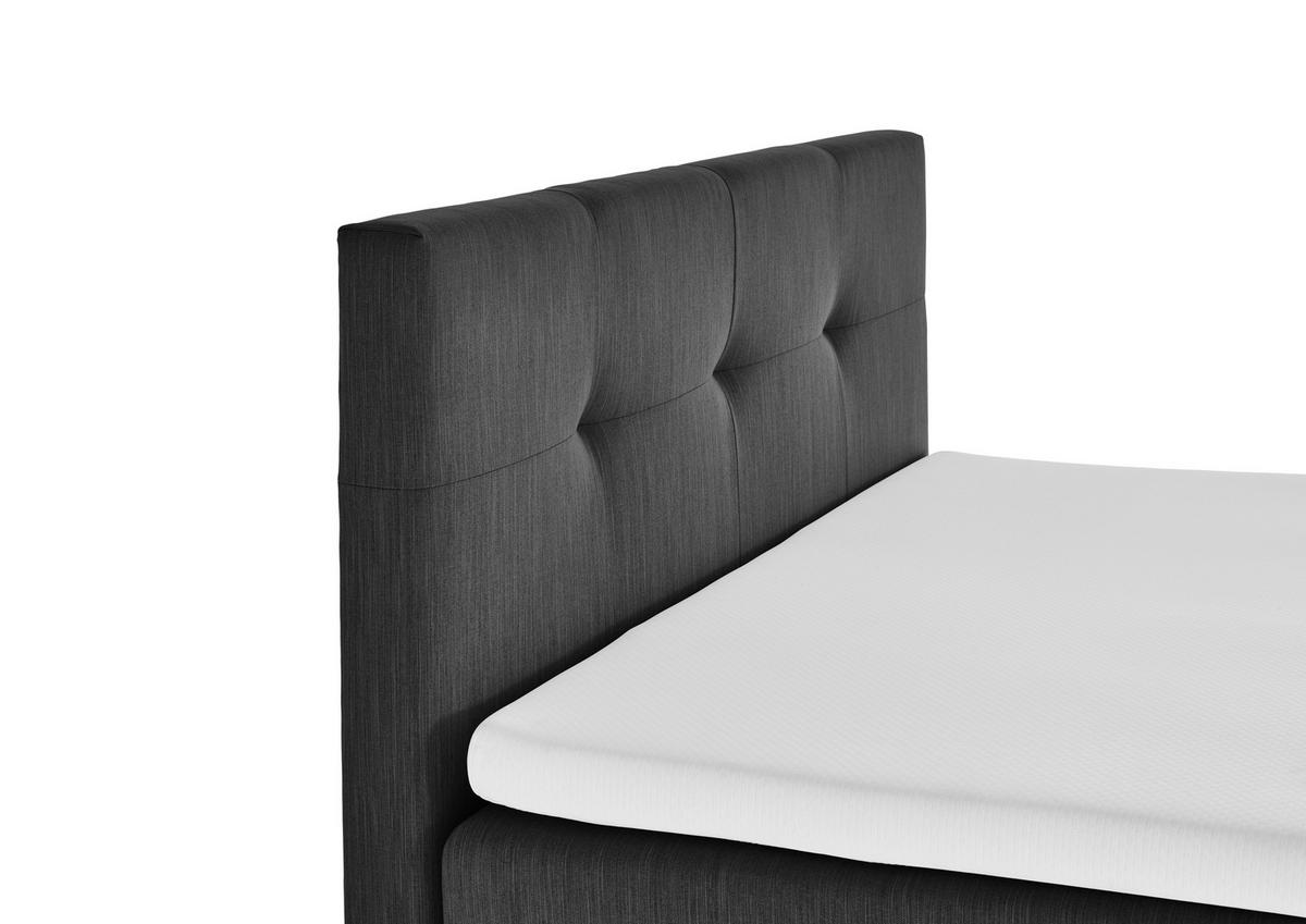 BOXBETT 120/200 cm,  in Anthrazit, Topper, H3 = fest  - Eichefarben/Anthrazit, MODERN, Holz/Textil (120/200cm) - Livetastic